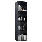 Book Cabinet/TV Cabinet  High Gloss Black Chipboard