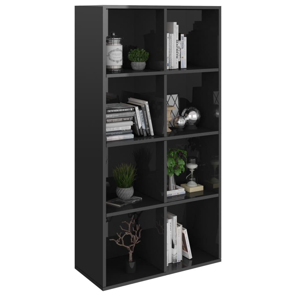Book Cabinet/Sideboard High Gloss Black 66x30x130 cm Chipboard