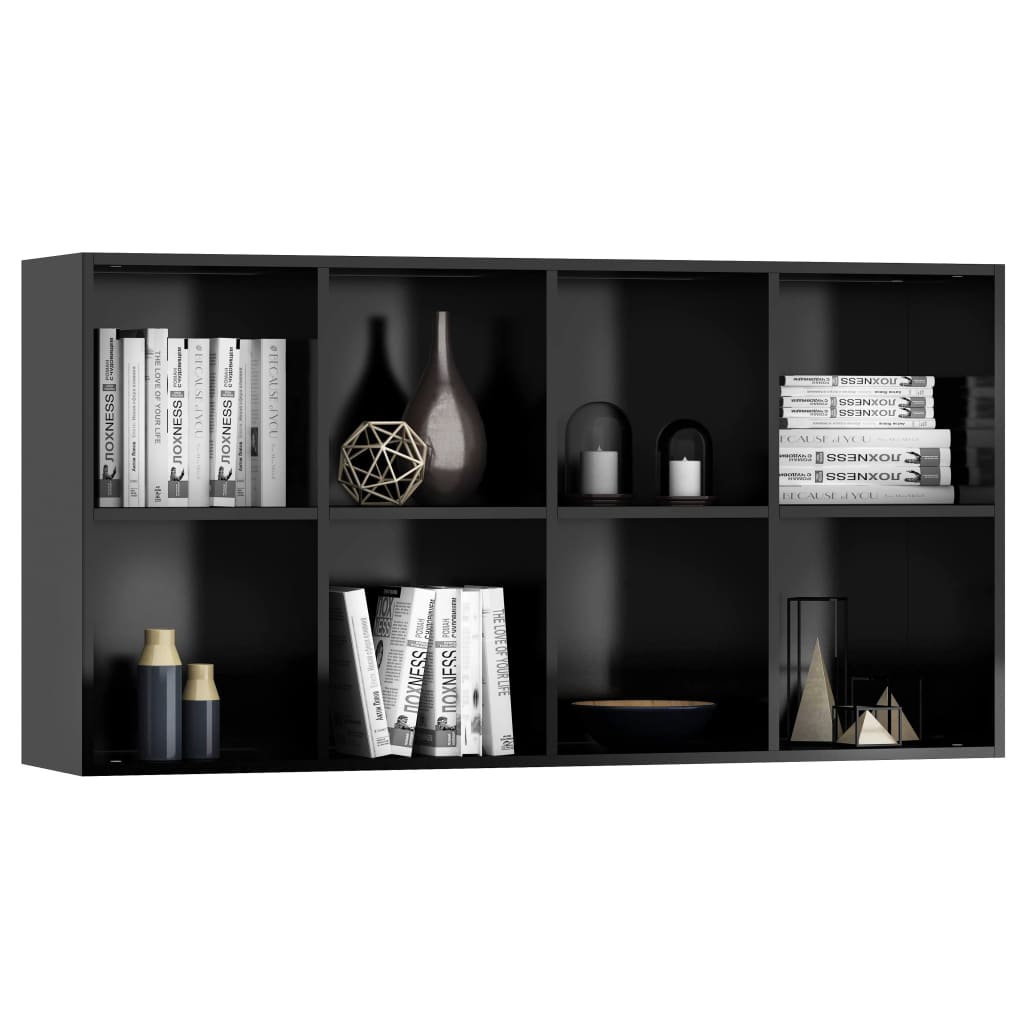 Book Cabinet/Sideboard High Gloss Black 66x30x130 cm Chipboard