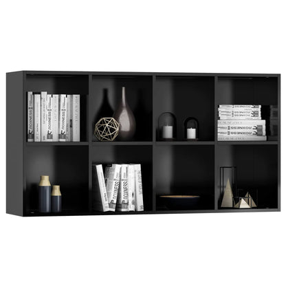 Book Cabinet/Sideboard High Gloss Black 66x30x130 cm Chipboard