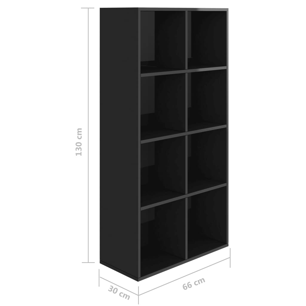Book Cabinet/Sideboard High Gloss Black 66x30x130 cm Chipboard