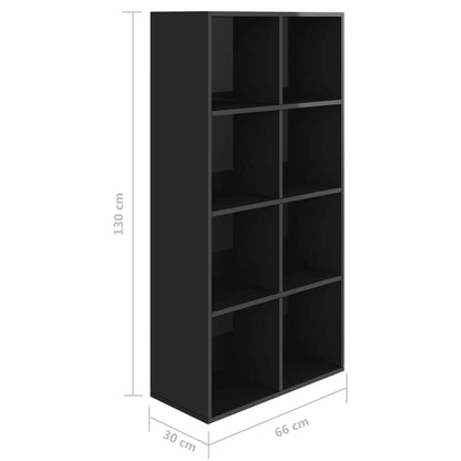 Book Cabinet/Sideboard High Gloss Black 66x30x130 cm Chipboard