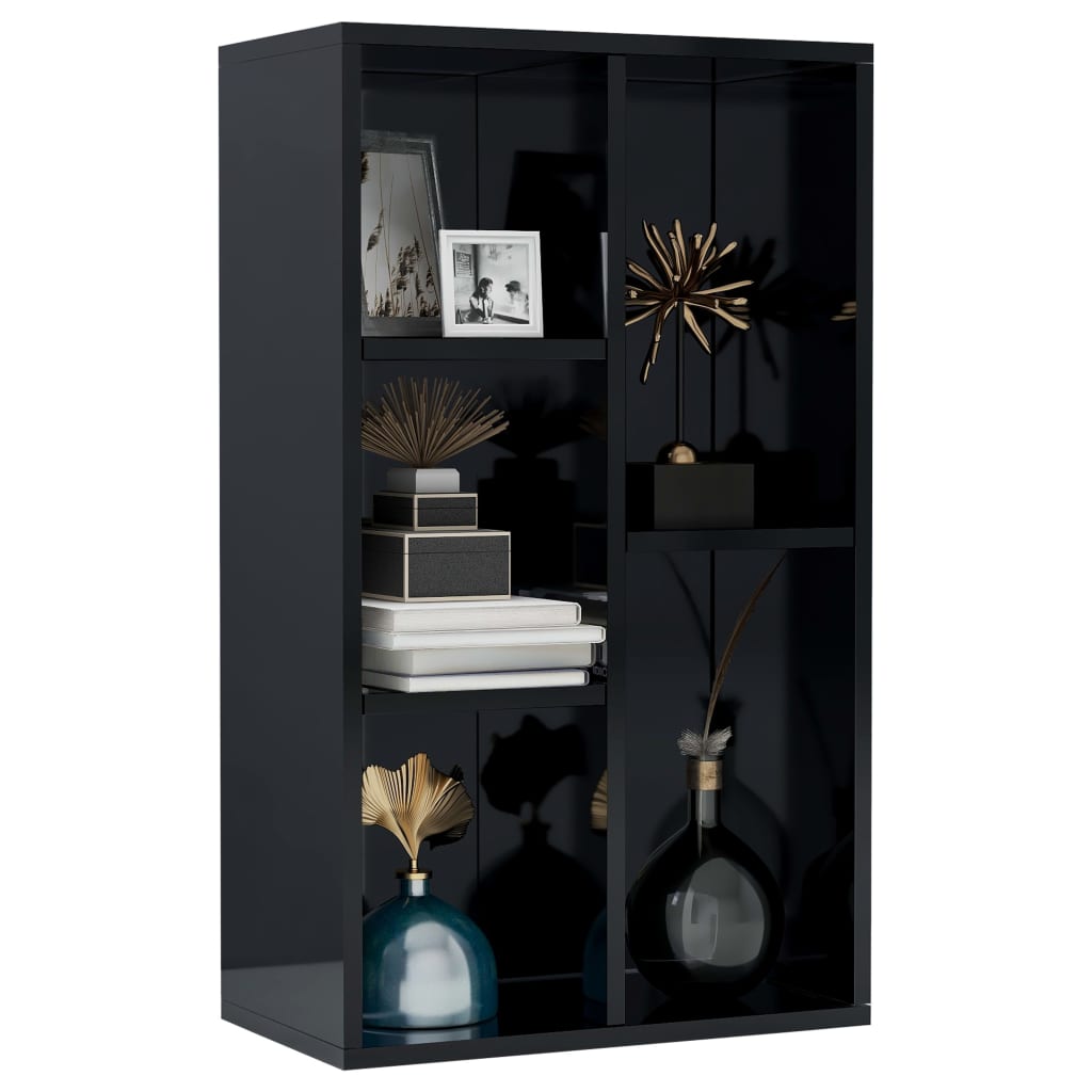 Book Cabinet/Sideboard High Gloss Black 45x25x80 cm Chipboard