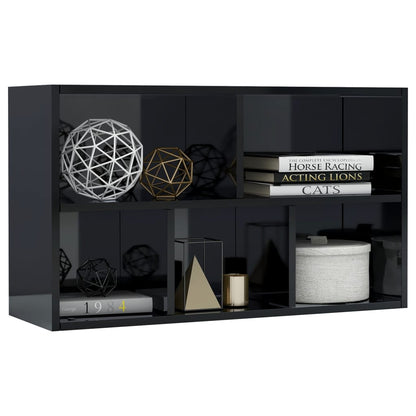 Book Cabinet/Sideboard High Gloss Black 45x25x80 cm Chipboard