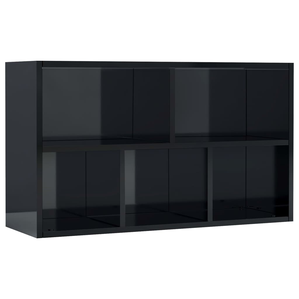 Book Cabinet/Sideboard High Gloss Black 45x25x80 cm Chipboard