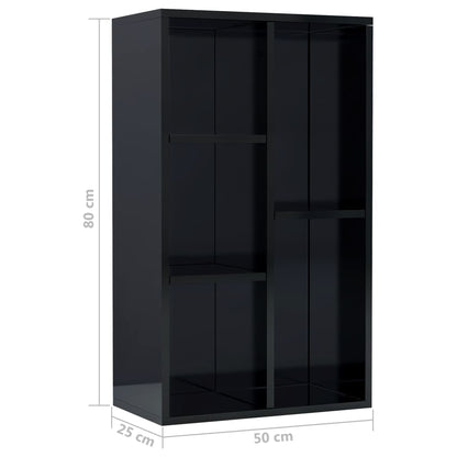 Book Cabinet/Sideboard High Gloss Black 45x25x80 cm Chipboard