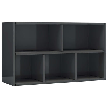 Book Cabinet/Sideboard High Gloss Grey 45x25x80 cm Chipboard