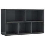 Book Cabinet/Sideboard  High Gloss Grey Chipboard