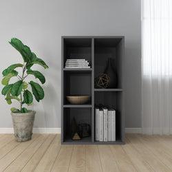Book Cabinet/Sideboard High Gloss Grey 45x25x80 cm Chipboard