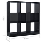 Book Cabinet High Gloss Black  Chipboard