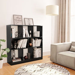 Book Cabinet High Gloss Black 97.5x29.5x100 cm Chipboard