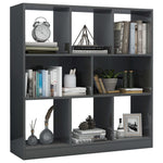 Book Cabinet High Gloss Grey Chipboard