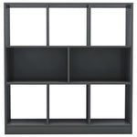 Book Cabinet High Gloss Grey Chipboard
