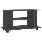 TV Cabinet with Castors Grey Chipboard