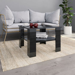 Coffee Table High Gloss Black 60x60x42 cm Chipboard
