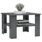 Coffee Table  High Gloss Grey Chipboard