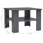 Coffee Table  High Gloss Grey Chipboard