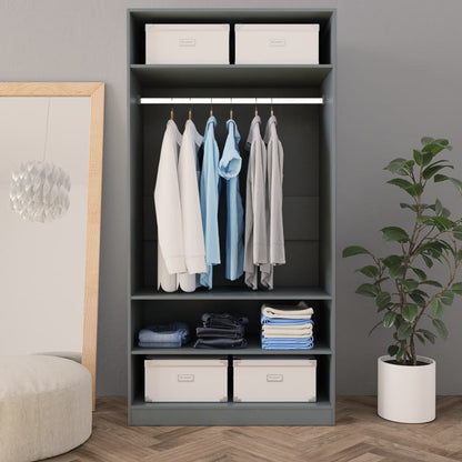 Wardrobe Grey 100x50x200 cm Chipboard