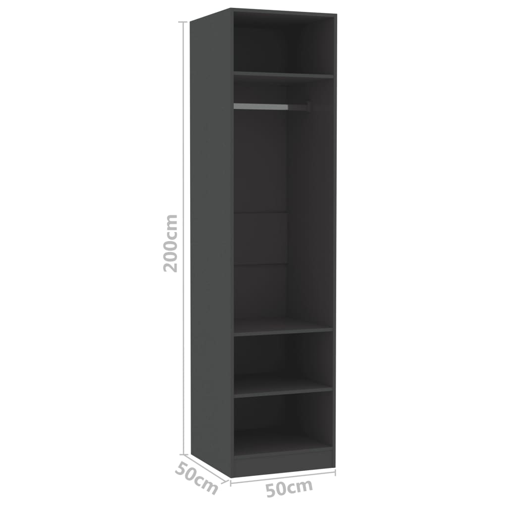 Wardrobe Grey 50x50x200 cm Chipboard