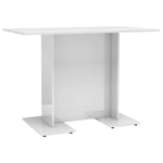 Dining Table High Gloss White Chipboard