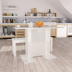 Dining Table High Gloss White 110x60x75 cm Chipboard
