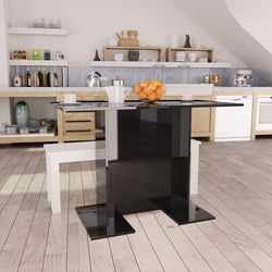 Dining Table High Gloss Black 110x60x75 cm Chipboard