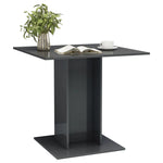 Dining Table High  Gloss Grey Chipboard
