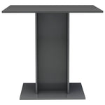 Dining Table High  Gloss Grey Chipboard