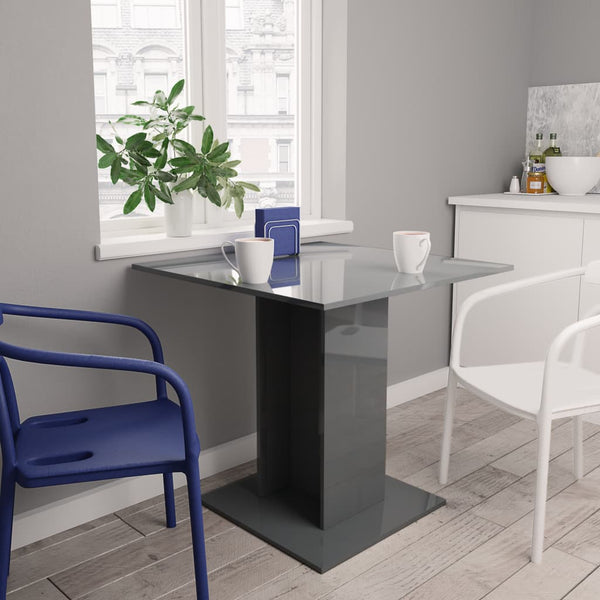  Dining Table High  Gloss Grey Chipboard