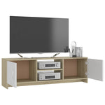 TV Cabinet White and Sonoma Oak  Chipboard