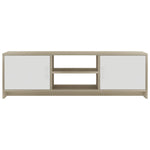 TV Cabinet White and Sonoma Oak  Chipboard