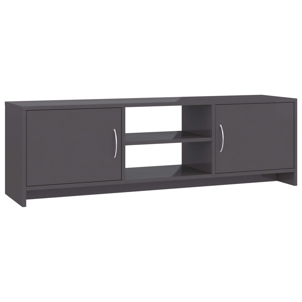 TV Cabinet High Gloss Grey 120x30x37,5 cm Chipboard