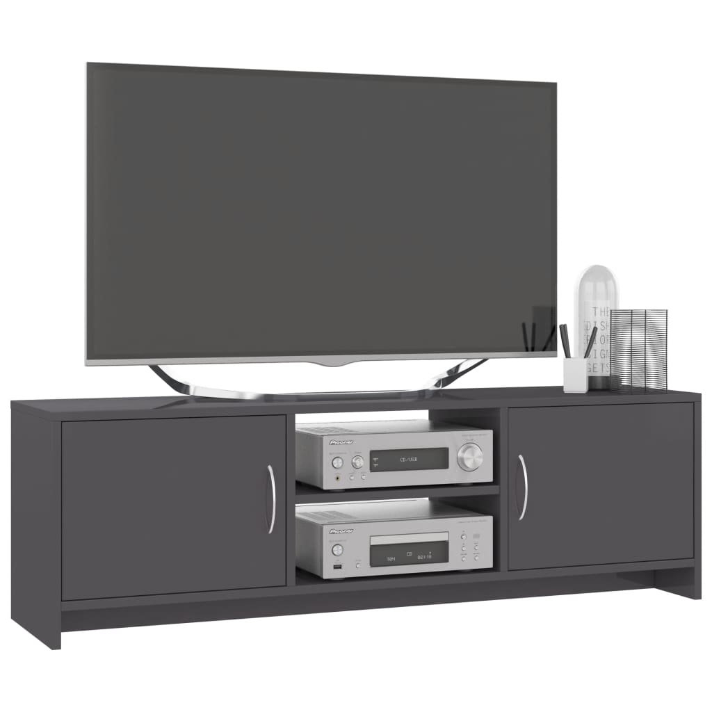 TV Cabinet High Gloss Grey 120x30x37,5 cm Chipboard