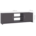 TV  Cabinet High Gloss Grey Chipboard