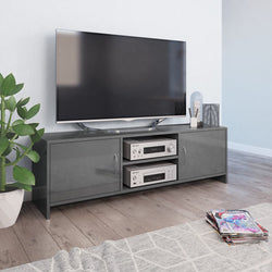 TV Cabinet High Gloss Grey 120x30x37,5 cm Chipboard