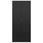 Shoe Cabinet High Gloss Black Chipboard