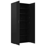 Shoe Cabinet High Gloss Black Chipboard