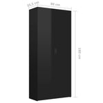 Shoe Cabinet High Gloss Black Chipboard