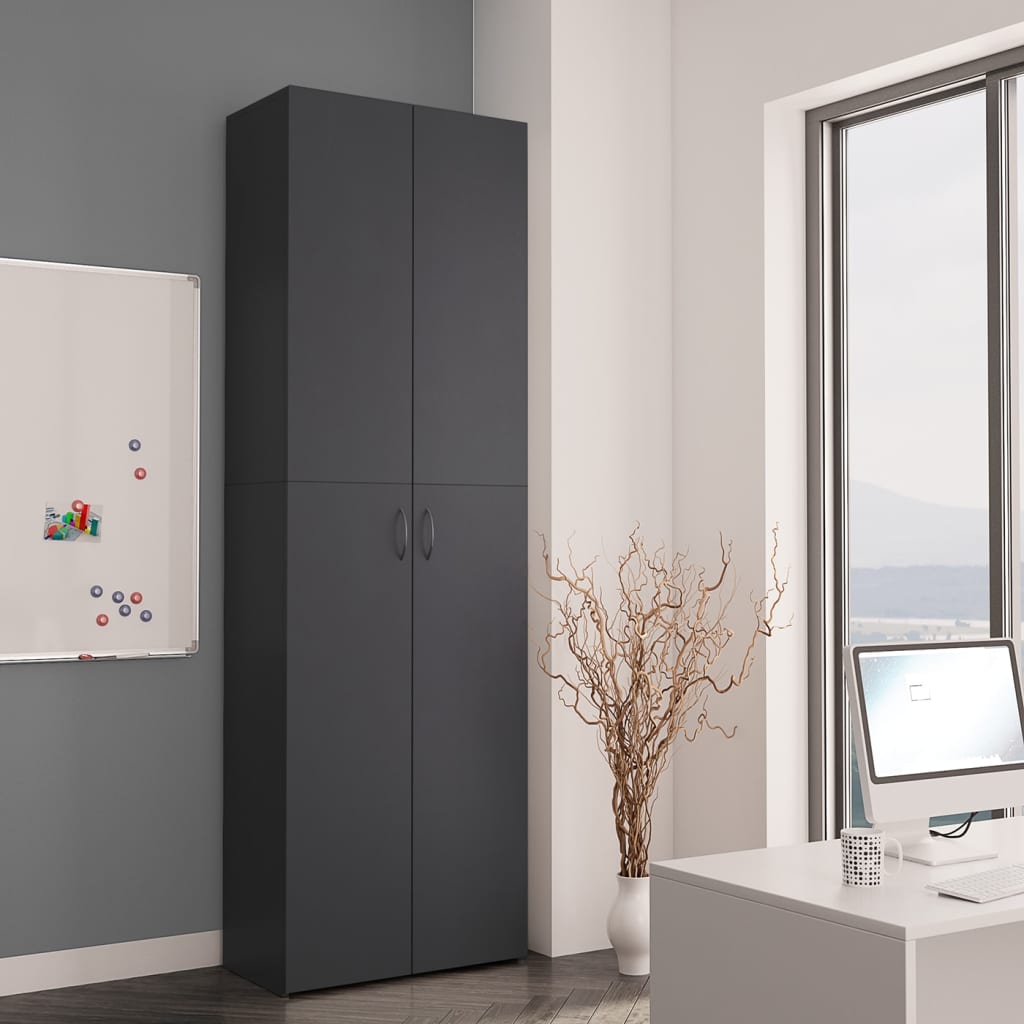 Office Cabinet Grey 60x32x190 cm Chipboard