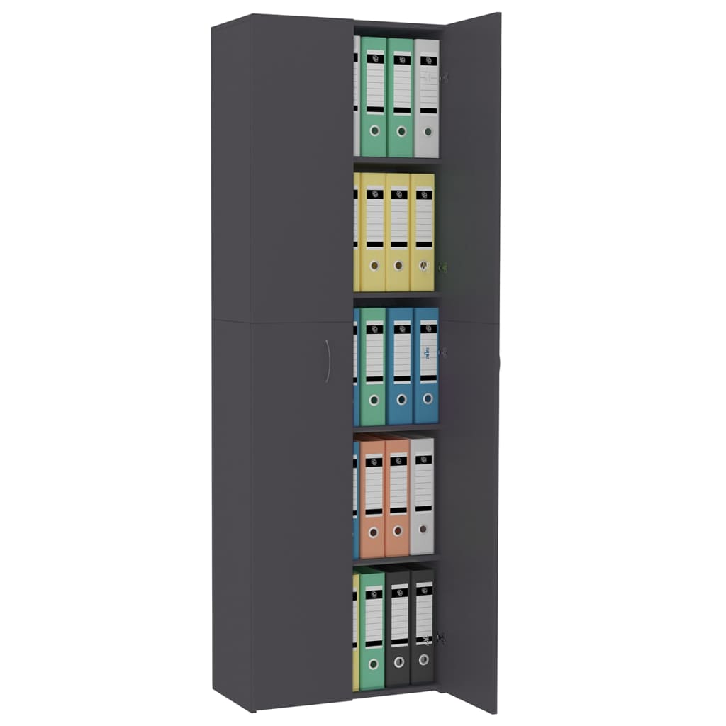 Office Cabinet Grey 60x32x190 cm Chipboard