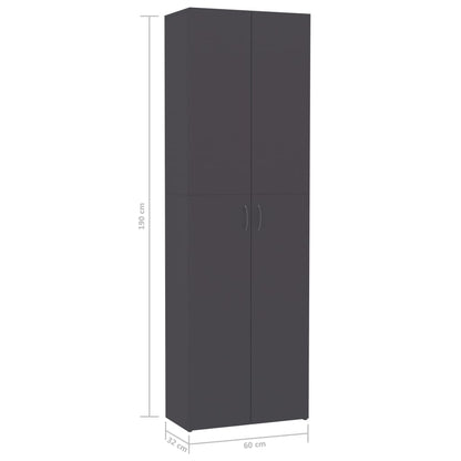 Office Cabinet Grey 60x32x190 cm Chipboard