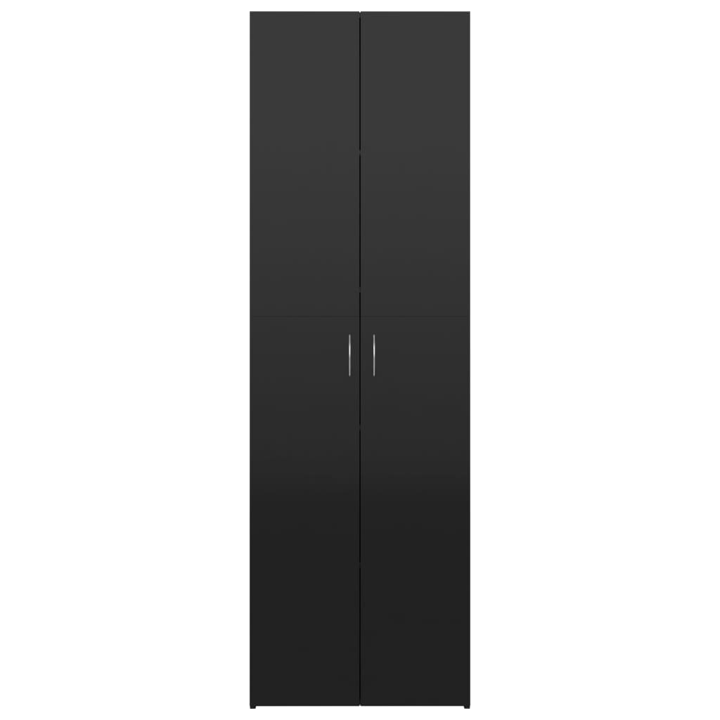 Office Cabinet High Gloss Black 60x32x190 cm Chipboard