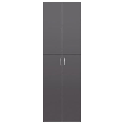 Office Cabinet High Gloss Grey 60x32x190 cm Chipboard