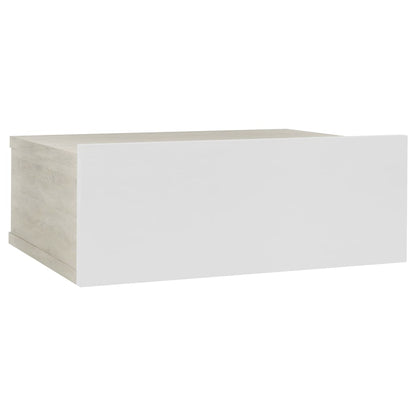 Floating Nightstand White and Sonoma Oak 40x30x15 cm Chipboard