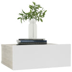 Floating Nightstand White and Sonoma Oak Chipboard