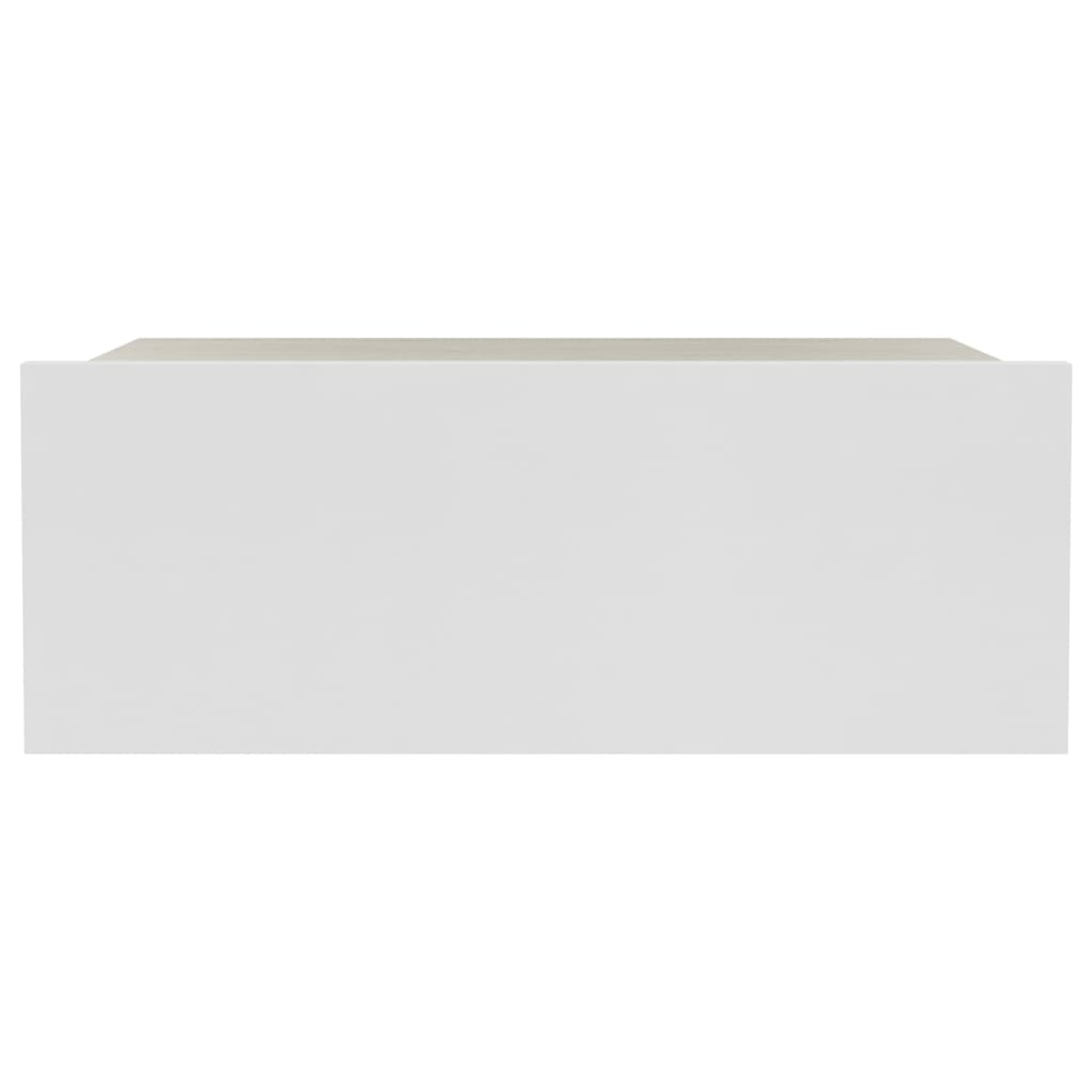 Floating Nightstand White and Sonoma Oak 40x30x15 cm Chipboard