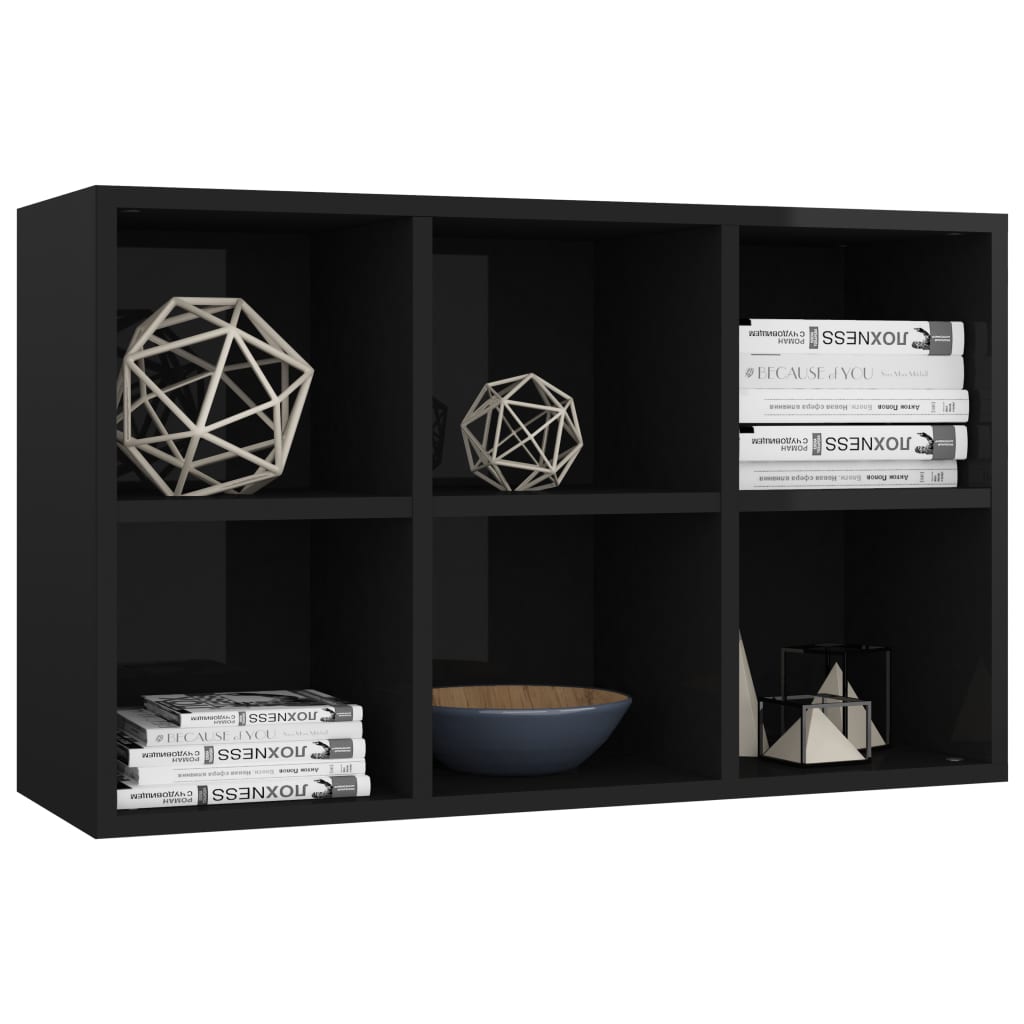 Book Cabinet/Sideboard High Gloss Black 66x30x97.8 cm Chipboard