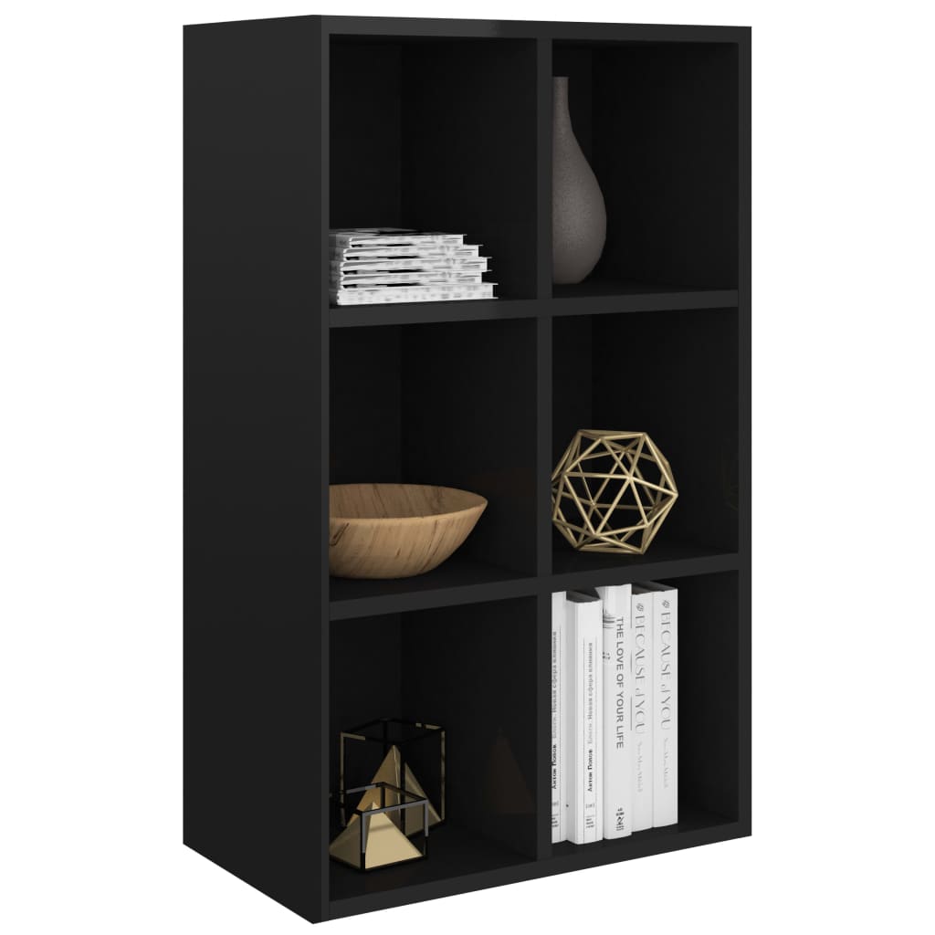 Book Cabinet/Sideboard High Gloss Black 66x30x97.8 cm Chipboard