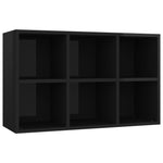Book Cabinet-Sideboard High Gloss Black Chipboard