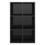 Book Cabinet-Sideboard High Gloss Black Chipboard